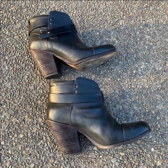 Rag & Bone Harrow Booties Leather Ankle Strap - Picture 4 of 11